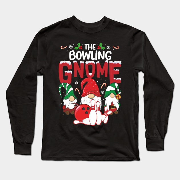 bowling Gnome Xmas cute Christmas gnome pajamas Long Sleeve T-Shirt by hadlamcom